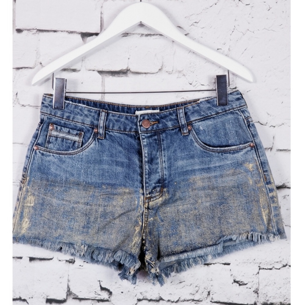 Sun and Shadow| Gold shimmer denim shorts| size 29| NWOT
